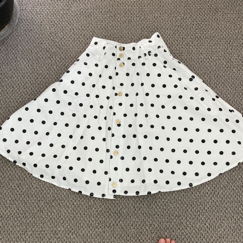Retro A-line polka dot swing skirt